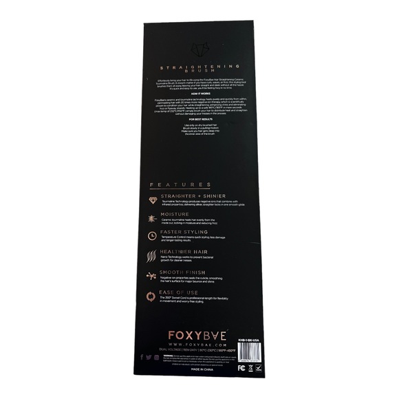 FoxyBae Hair Straightening Ceramic Tourmaline Brush - Picture 5 of 12